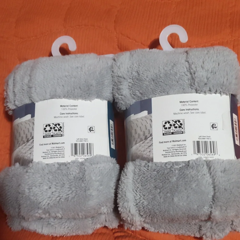 Your Zone Plush Faux Fur Pillow Cover - Light Gray